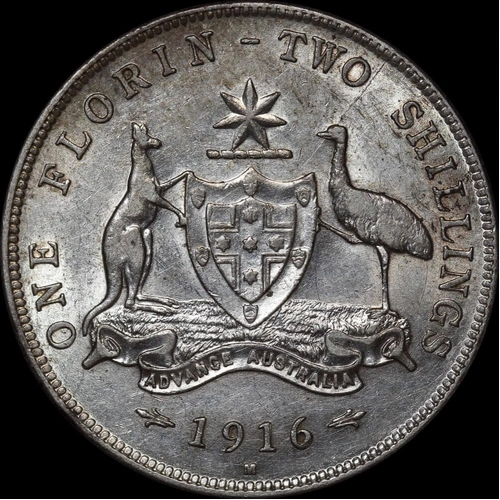 1916 Florin about EF