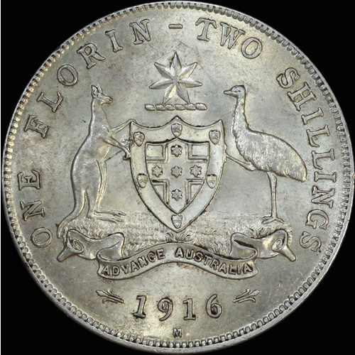 1916 Florin about Unc