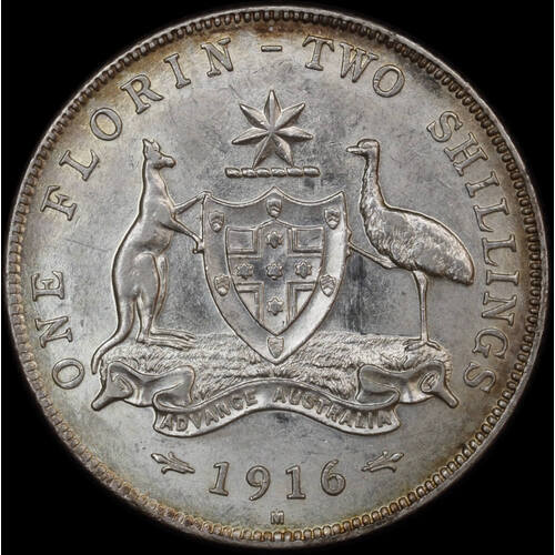 1916 Florin good EF