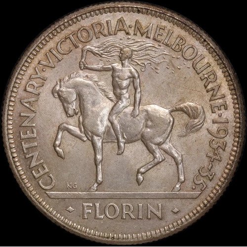 1934/5 Florin Melbourne Centenary good VF