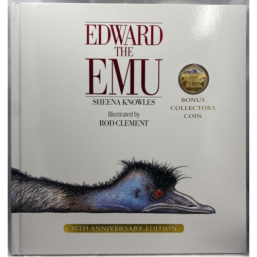 2023 20 Cent Gold-Plated Coloured Uncirculated Coin in Children's Book - Edward the Emu