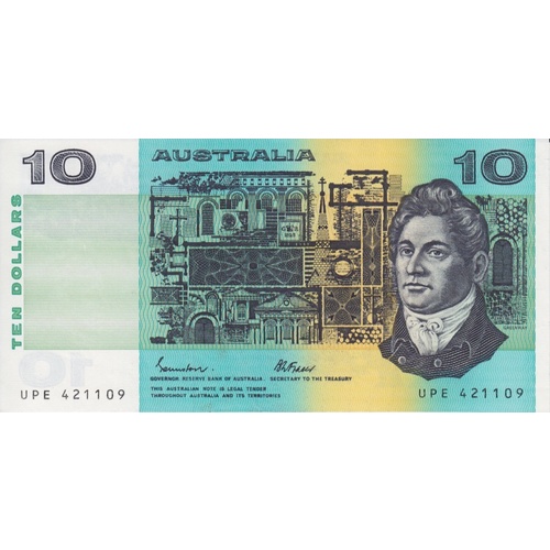 1985 $10 Note Paper Johnston/Fraser R309 Uncirculated