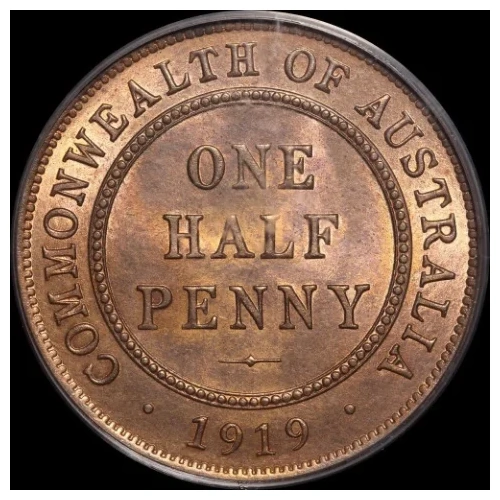 1919 Halfpenny Choice Unc (PCGS MS63RB)
