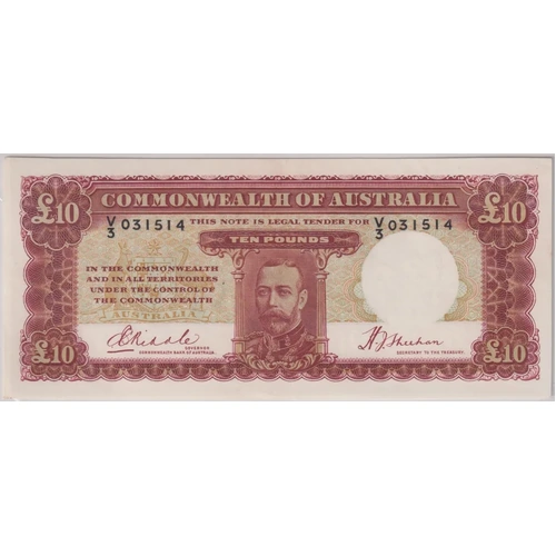 1934 Ten Pound Riddle/Sheehan R57L PCGS AU58