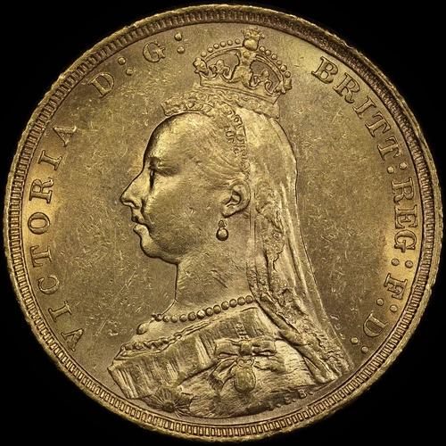 1892 Sydney Jubilee Head Sovereign good EF