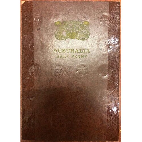 Date Set of Australian Halfpennies ex 1923 in Pressin Album