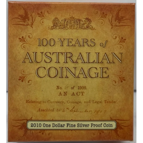 2010 1 Dollar Silver Proof Coin 100 Years of Coinage
