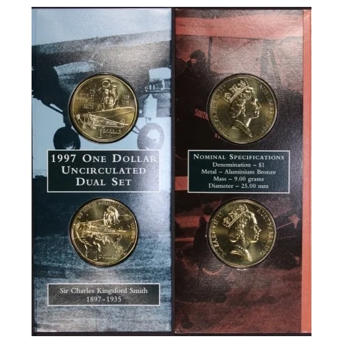 1997 1 Dollar Uncirculated Pair Kingsford Smith