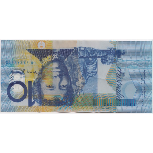 1993 $10 Error Note - Upside Down & Registration Shift Fraser/Evans R316 good VF