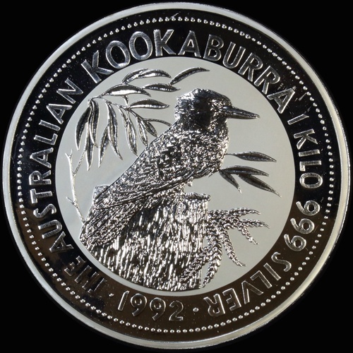 1992 Silver Kilogram Coin Kookaburra