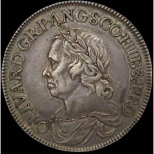 1658/7 Silver Crown Oliver Cromwell S# 3226 good EF