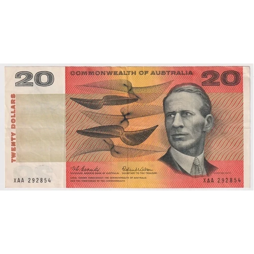 1966 $20 Note XAA First Prefix Coombs/Wilson R401F good VF