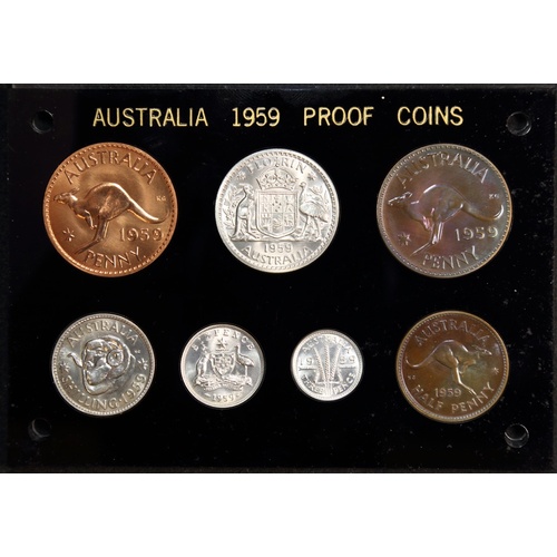 1959 Proof Coin Set Perth and Melbourne Mints, 7 coins FDC