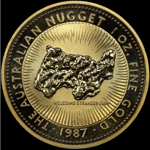1987 Gold One Ounce Gold Nugget Coin Welcome Stranger