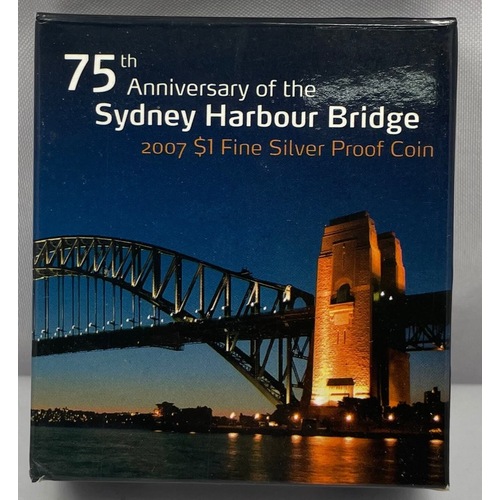 2007 Silver 1 Dollar Proof Coin Sydney Harbour Bridge