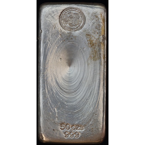 Perth Mint Silver 50ozt Cast Ingot 99.9% Pure