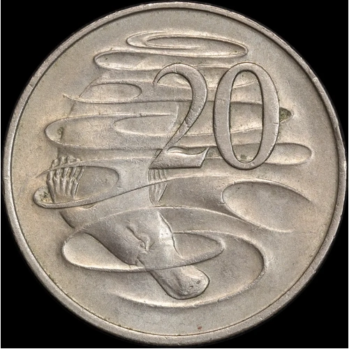 1966 Twenty Cent Wavy Baseline about Unc