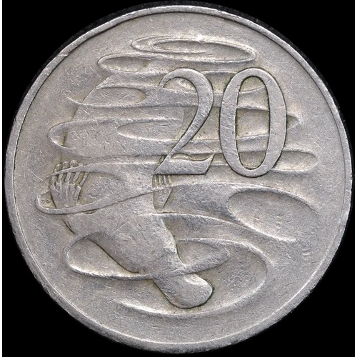 1966 Twenty Cent Wavy Baseline good Fine