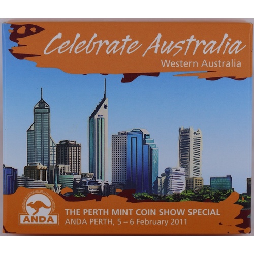 2011 Silver 1 Ounce Proof Coin Celebrate Australia WA Perth ANDA Show