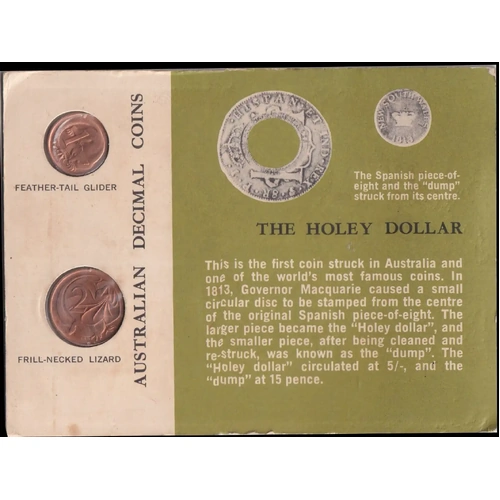 1966 2 Coin Uncirculated Mint Set Canberra Card 1 & 2 Cent