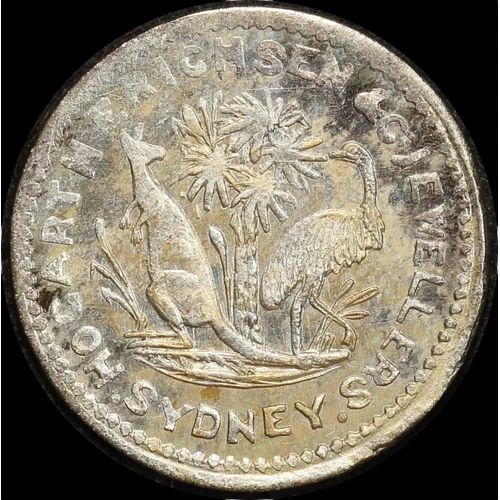 1858 Hogarth & Erichsen Silver Threepence Token Extremely Fine