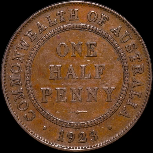 1923 Halfpenny about VF