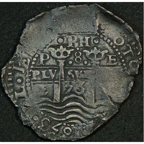 Bolivia 1653 Silver 8 Reales Ex Gilt Dragon shipwreck KM# 21 Very Fine