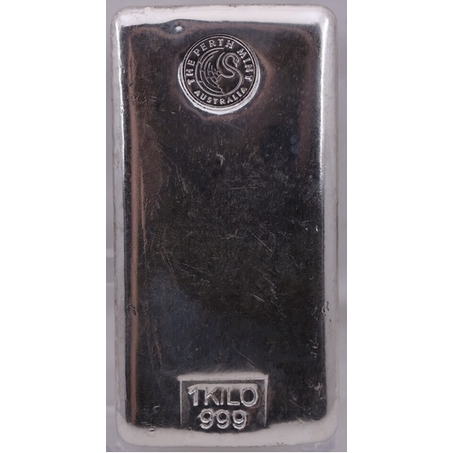 Perth Mint Silver One Kilo Cast Ingot 99.9% | Sterling