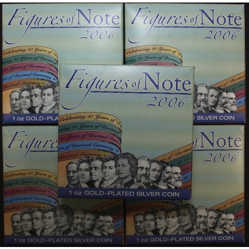 2006 Silver One Ounce Five Coin Proof Set Figures Of Note