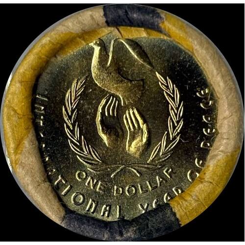 1986 One Dollar RBA Mint Roll Year of Peace Tails / Tails