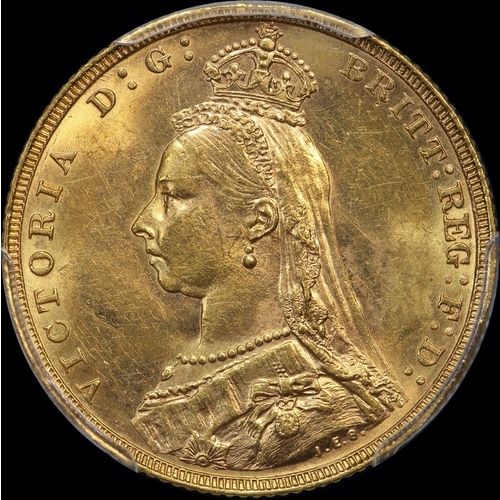 1891 Melbourne Jubilee Head Sovereign S# 3867C Unc (PCGS MS61)