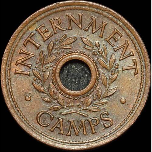 1942 Threepence Internment Token WWII Uncirculated