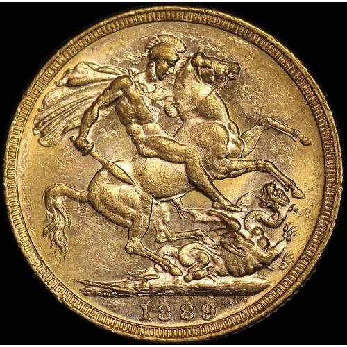 1889 Melbourne Jubilee Head Sovereign about Unc