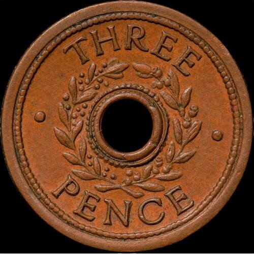 1942 Threepence Internment Token Extremely Fine