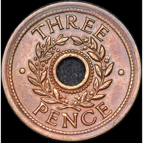 1942 Threepence Internment Token good EF