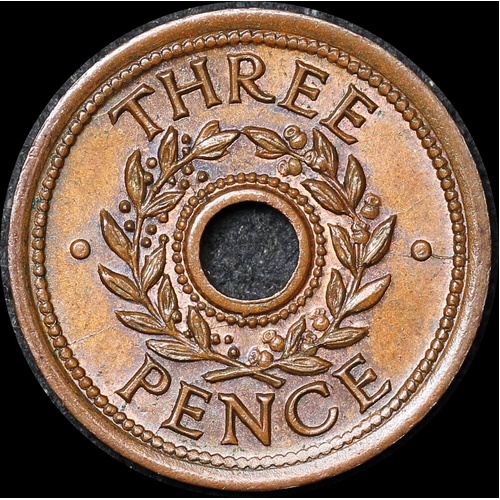1942 Threepence Internment Token Unc (MS 62RB)