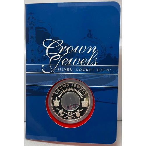 Cook Islands 2002 One Ounce Silver Proof Crown Jewels Locket