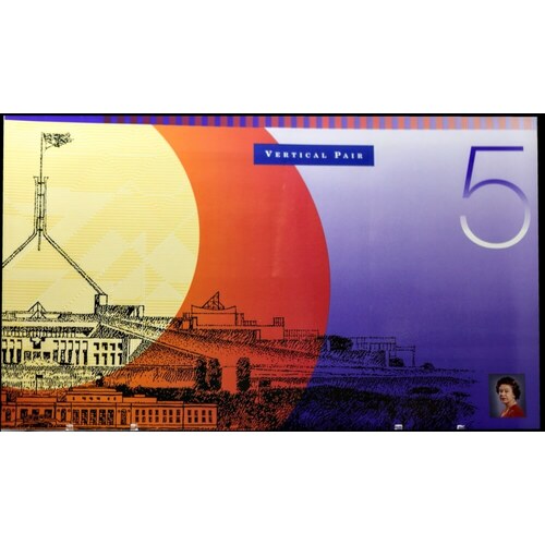 1996 Five Dollar Uncut Vertical Pair Deluxe