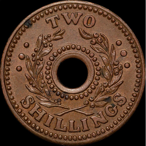 1942 Two Shilling Internment Token about Unc