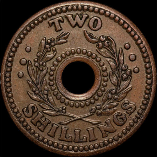 1942 Two Shilling Internment Token Extremely Fine
