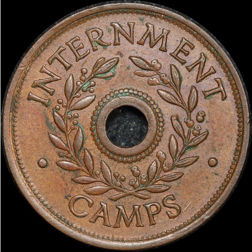 1942 One Shilling Internment Token about Unc