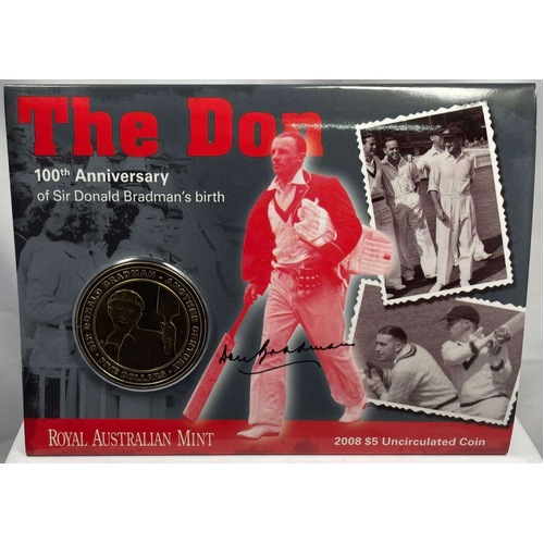 2008 5 Dollar Uncirculated Coin The Don 100th Anniversary of Birth