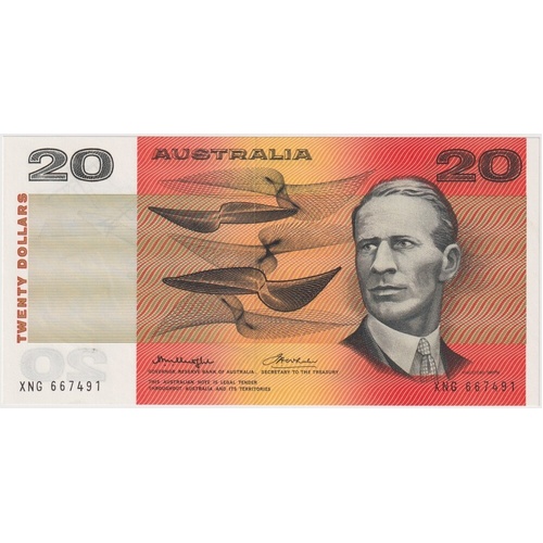 1976 $20 Note Gothic Serials Centre Thread Knight/Wheeler R406A Uncirculated