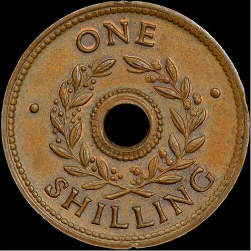 1942 One Shilling Internment Token Unc (MS 62BN)
