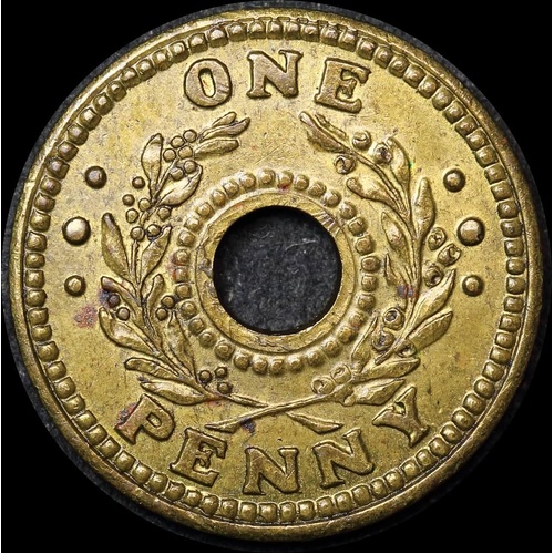 1942 One Penny Internment Token Extremely Fine