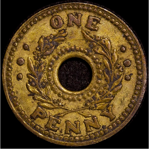 1942 One Penny Internment Token Very Fine