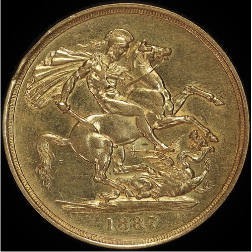 1887 Gold Two Pounds Victoria S#3865 Extremely Fine