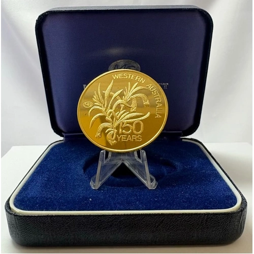 1979 Gold Medallion Matthey Garrett Parmelia / 150 Years White Settlement