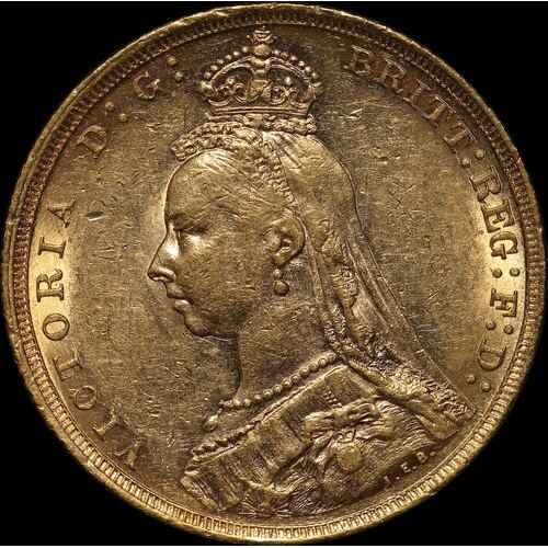 1890 Melbourne Jubilee Head Sovereign Extremely Fine