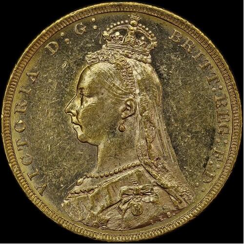 1890 Melbourne Jubilee Head Sovereign good EF